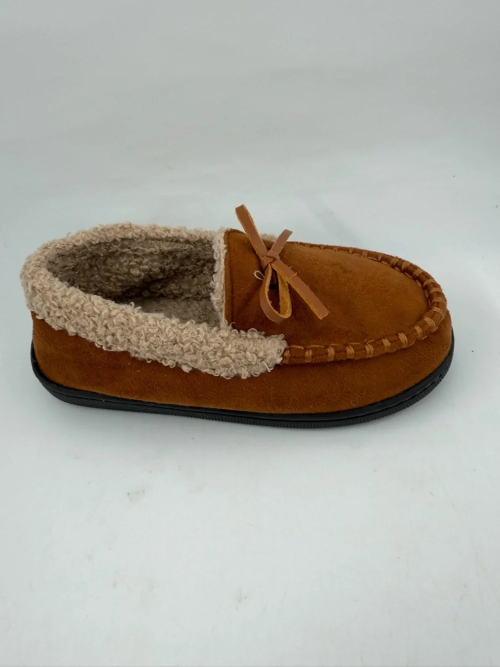 Dockers Kids Brown Cozy -SZ 11-12- Sheepskin Lined Moccasins Slippers